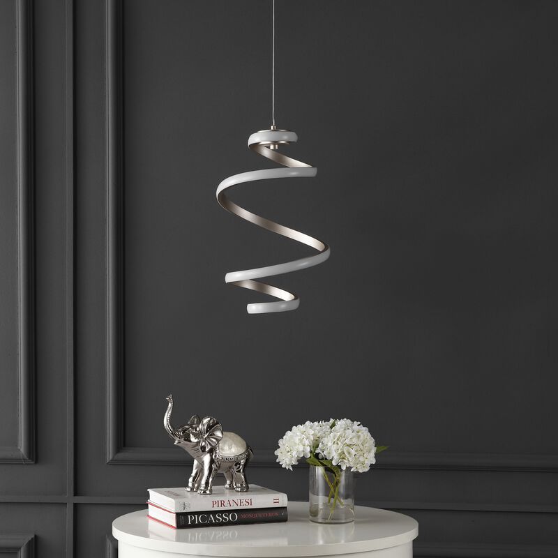 Whirl 11" 1-Light Modern Minimalist Aluminum/Iron Abstract Integrated LED Pendant