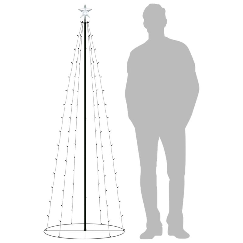 vidaXL Christmas Cone Tree Warm White 100 LEDs Decoration 27.6"x70.9"