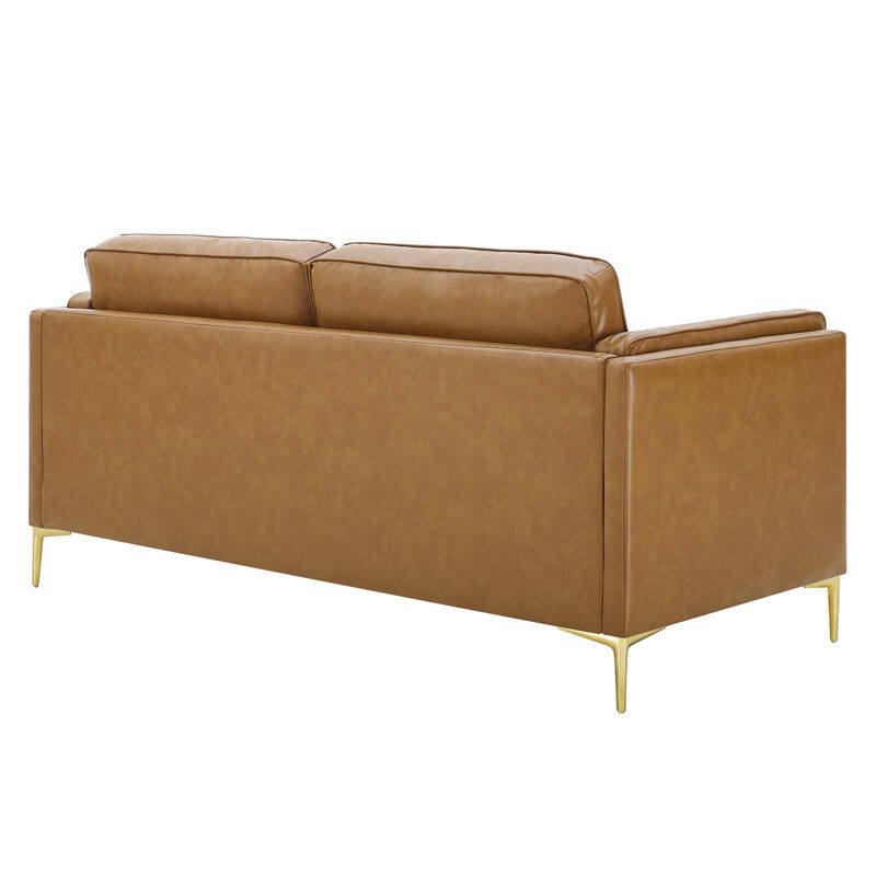 Kaiya Vegan Leather Sofa Brown EEI-4455-TAN