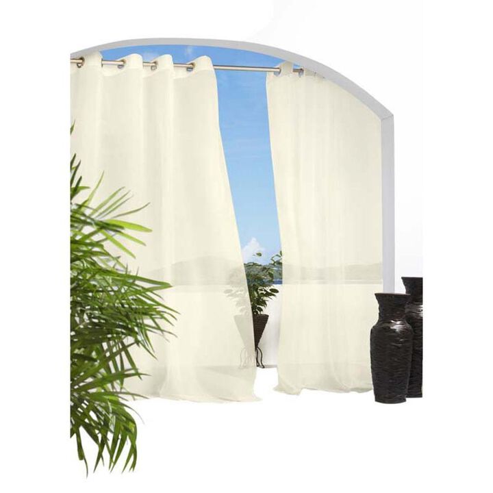 Commonwealth Outdoor Decor Escape Indoor/Outdoor Voile Grommet Panel - 54x96" - Ivory