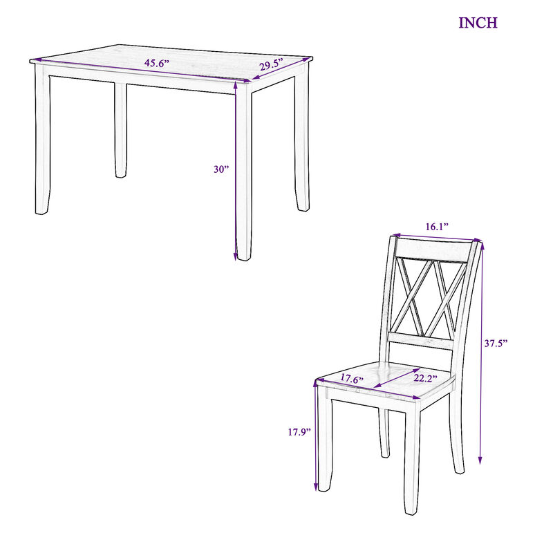 Merax Home Kitchen Dining Table Set with Chairs