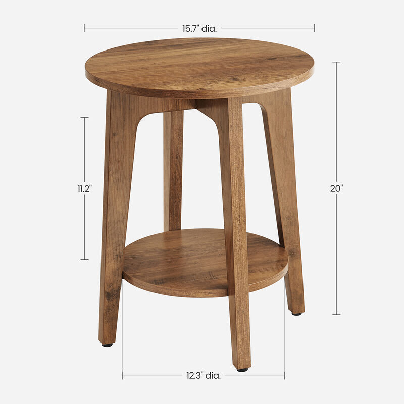 Round End Table with Lower Shelf Stylish and Functional Design