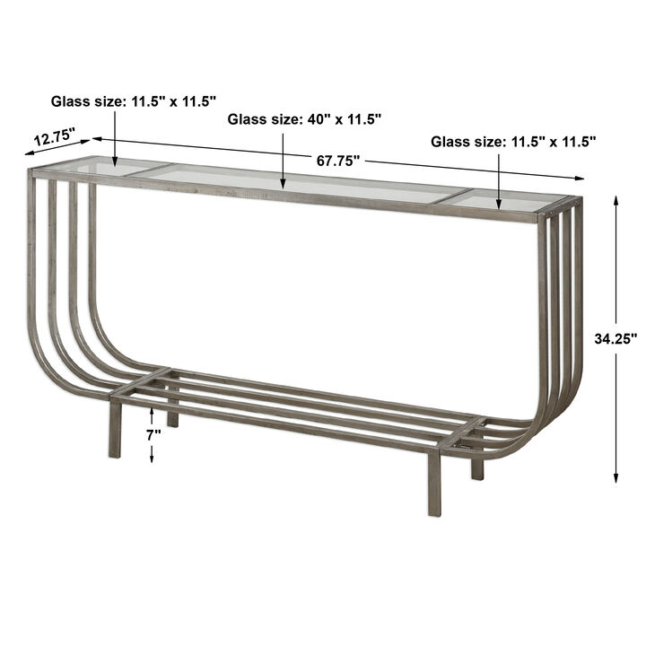 Arlice Bright Silver Console Table