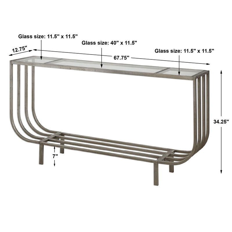 Arlice Bright Silver Console Table