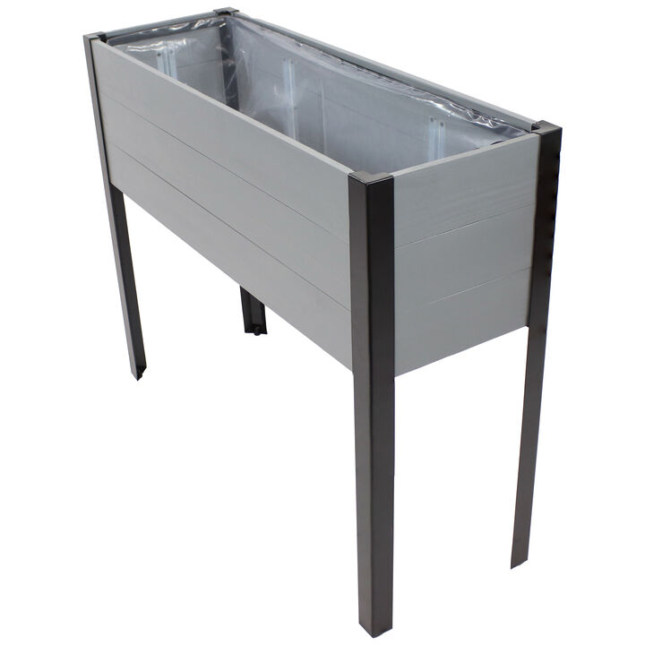 Acacia Wood Raised Garden Bed with Removable Planter Bag