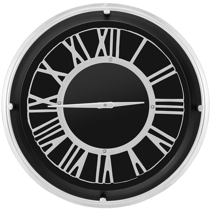 Silent Wall Clock with Silver Frame