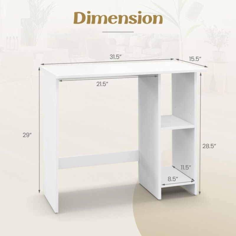 Hivvago Small Computer Desk with Storage and Adjustable Shelf