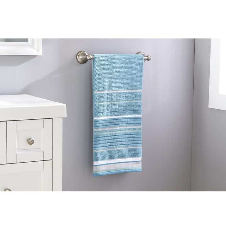 Saturday Knight Ltd Seabrook Stripe Textured And Sculpted Soft Bath Towel - 27x50", Teal