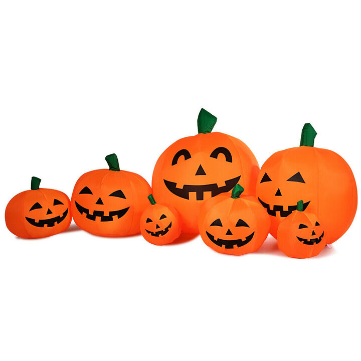 Halloween Inflatable 7 Pumpkins Patch with LED Lights
