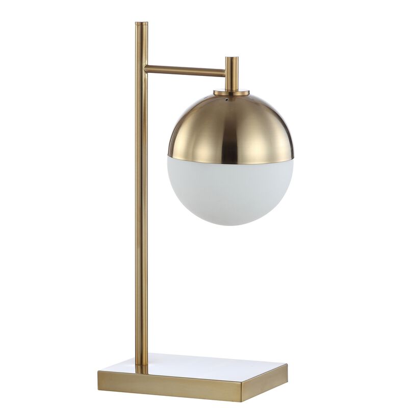 Marcel Iron/Glass Art Deco Mid-Century Globe LED Table Lamp