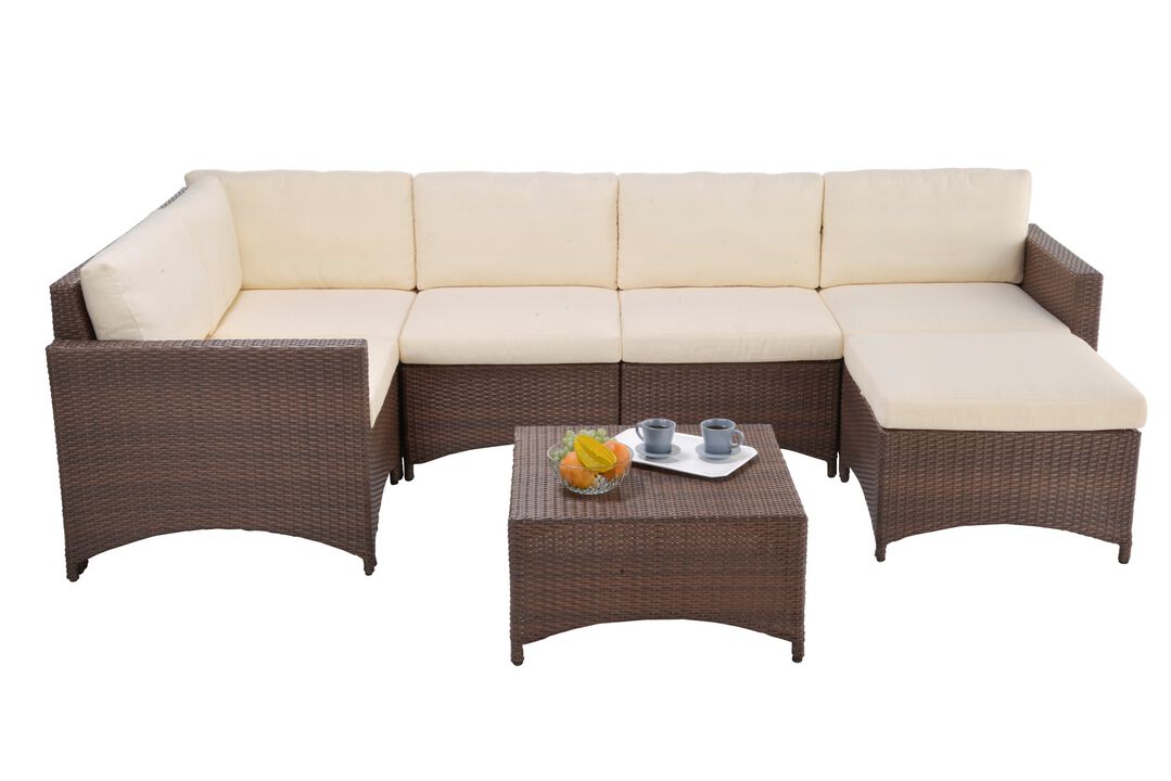 Studio Shine Collection Modular Sectional Sofa with Coffee Table and Ottoman