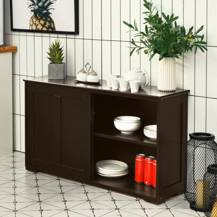 Hivvago Kitchen Storage Cupboard Cabinet with Sliding Door