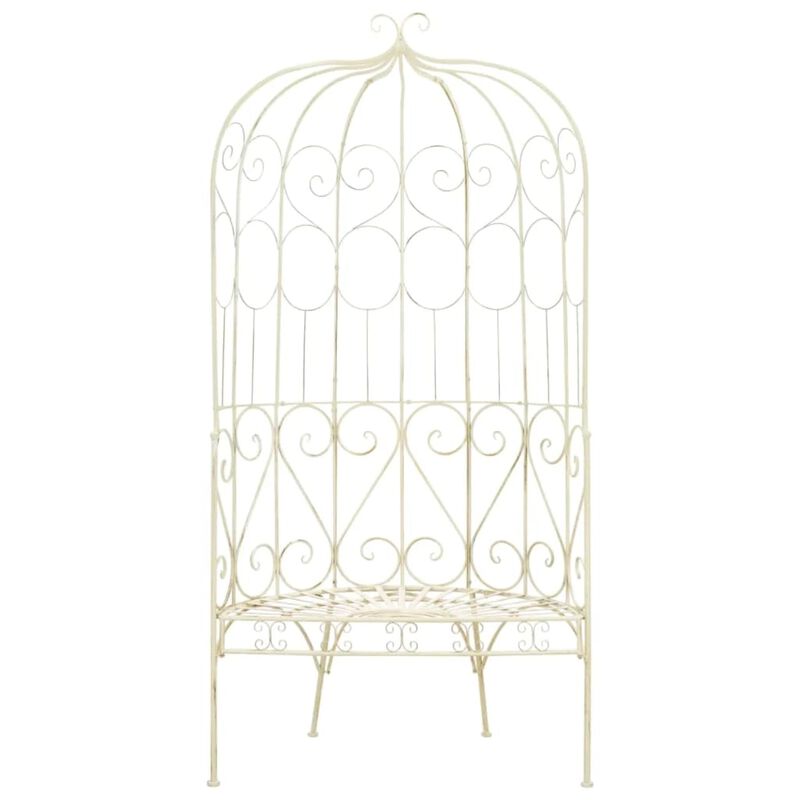 vidaXL Garden Bench 37.4" Iron Antique White
