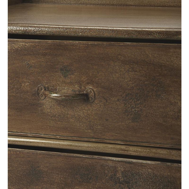 Industrial Bronze 2-Drawer Side Table, Belen Kox
