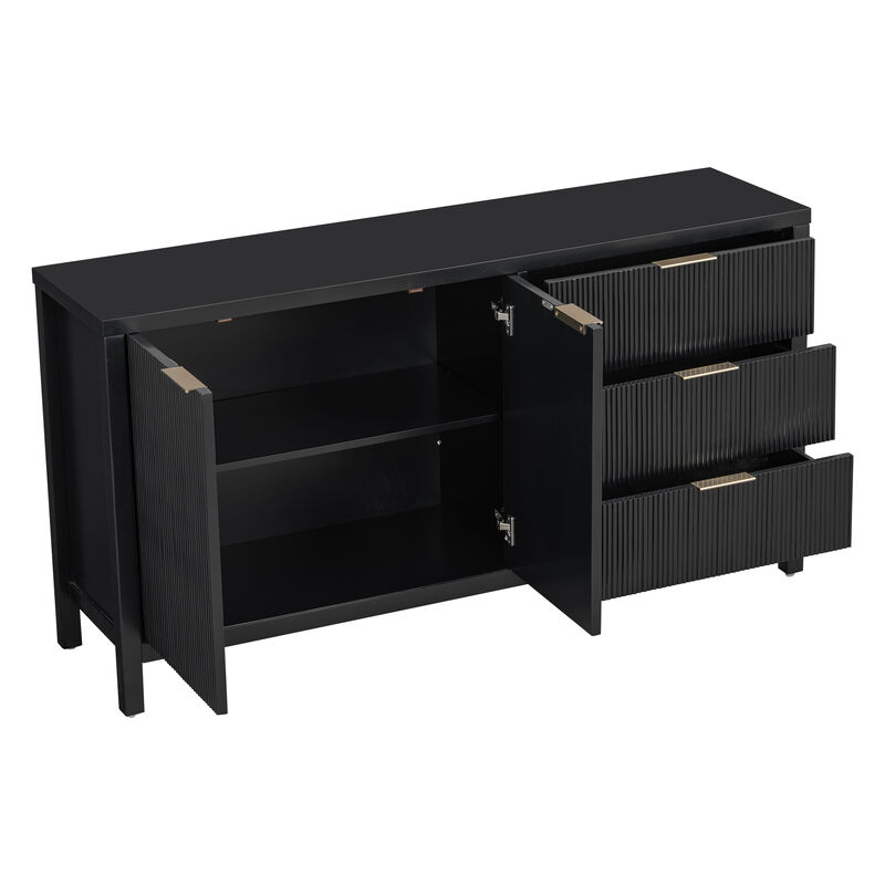 Merax Wave-Pattern Sideboard Storage Cabinet