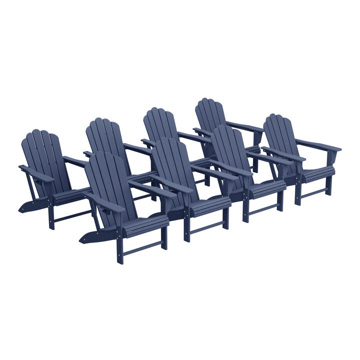 WestinTrends Outdoor Patio HDPE Adirondack Chairs With Cup Holders (Set of 8)
