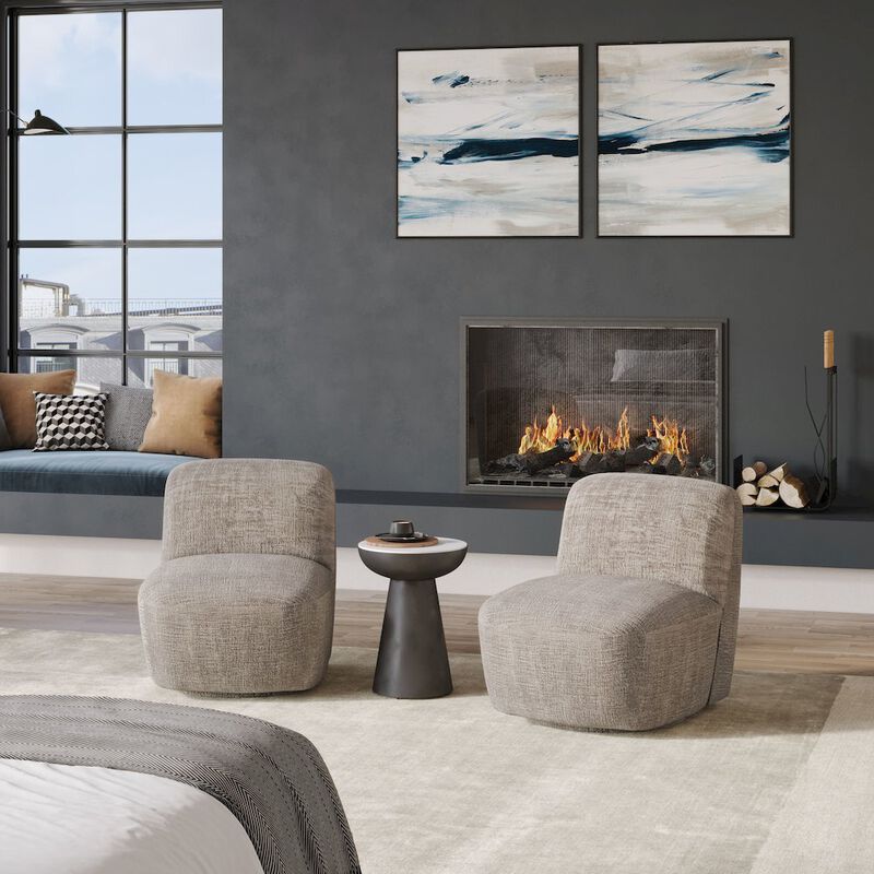 Jofran Josie Upholstered Contemporary Casual Swivel Accent Chair