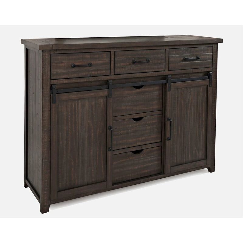 Jofran Madison County Rustic Reclaimed Pine Farmhouse Door Dresser