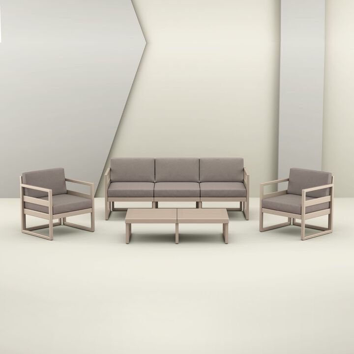 51" White Patio Rectangular Lounge Coffee Table