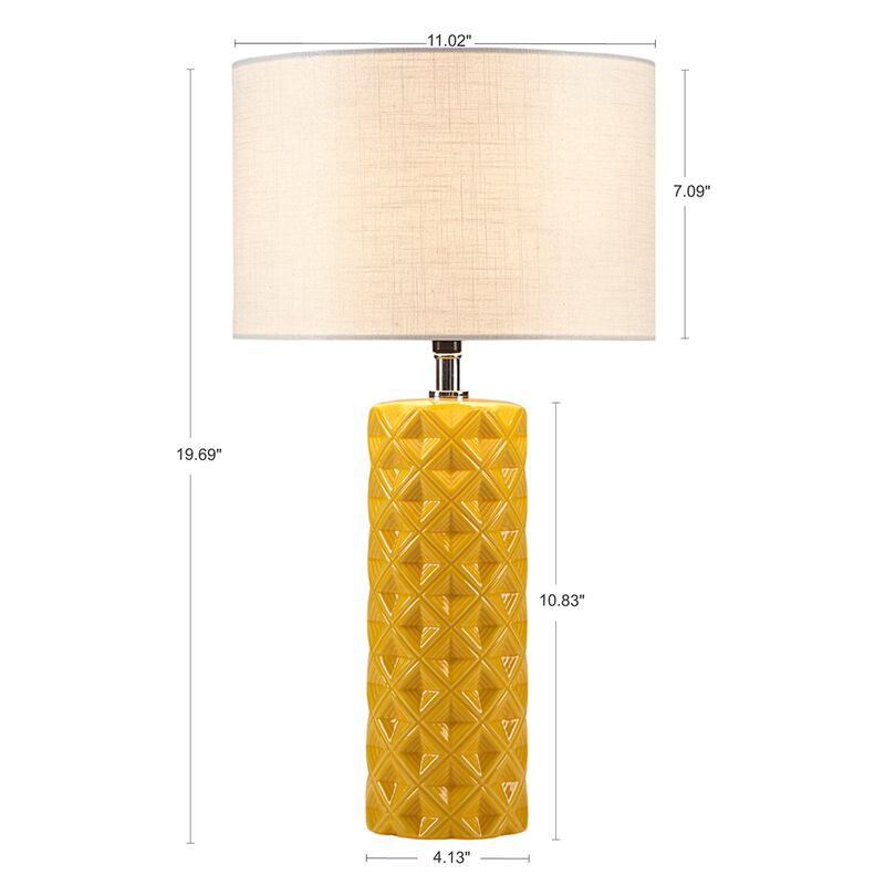 Gracie Mills Clarke Modern Geometry Ceramic Table Lamp