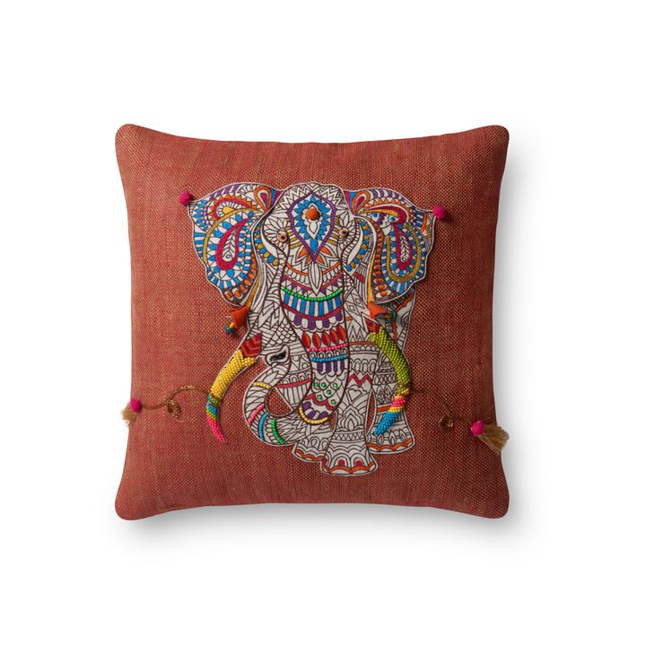 P0492 Rust/Multi 18"x18" Pillow