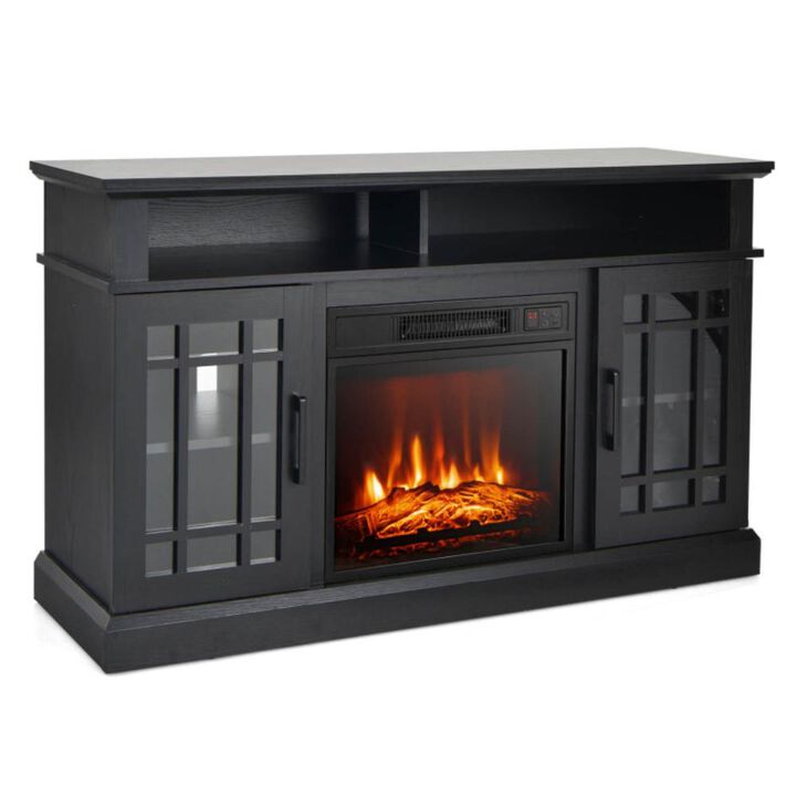 Hivvago 48 Inch Electric Fireplace TV Stand with Cabinets for TVs Up to 55 Inch