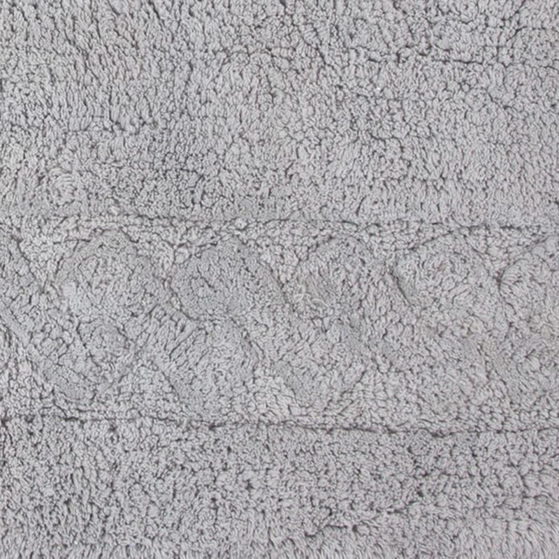 Knightsbridge Chain Bath Rug Cotton Non Skid Back - 21x34", Silver