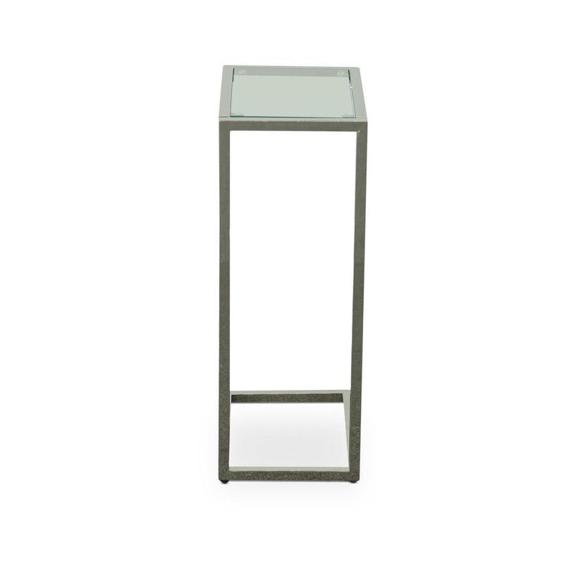 Carolina Living Aggie C-Form Accent Table - Glass Top - Chrome