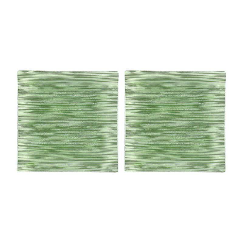 Glass Dinnerware 7.75" x 7.75" Square Clear Glass Plate (Set of 2)