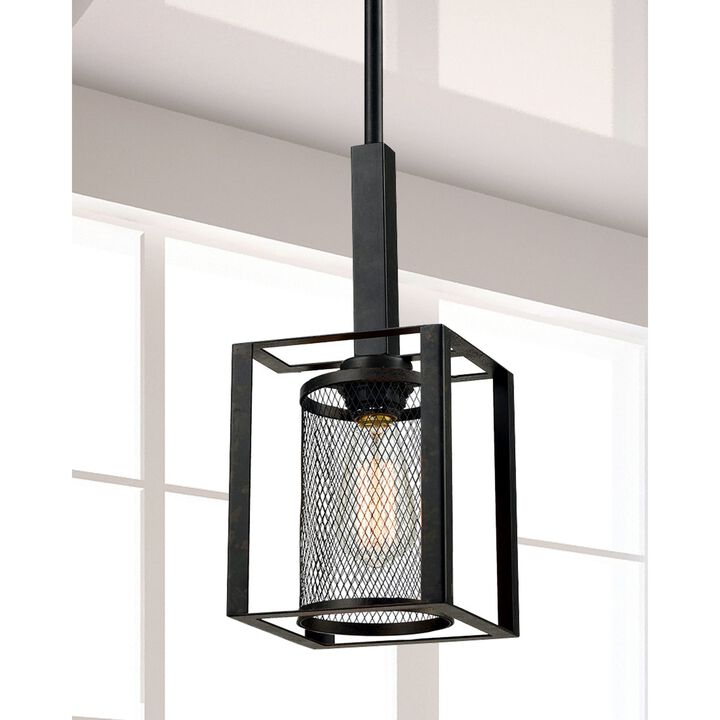 54" Black Finn Mesh Mini Pendant Ceiling Light Fixture
