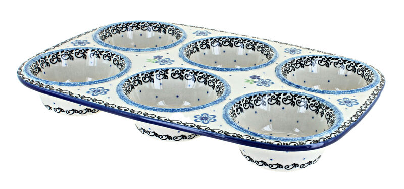 Blue Rose Polish Pottery Alyce Muffin Pan