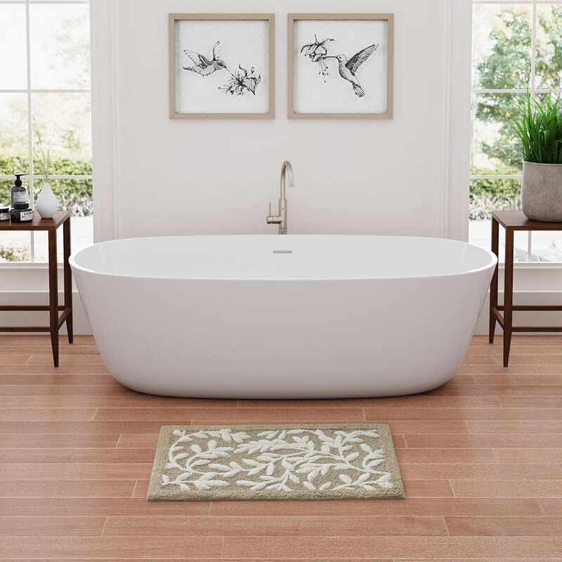 Madison Park Serene Cotton Tufted Bath Rug, Taupe color