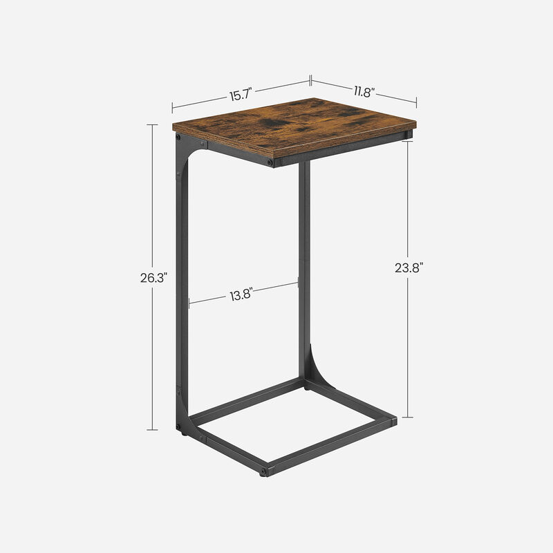 Sofa Side Table with C-Shaped Metal Frame Design