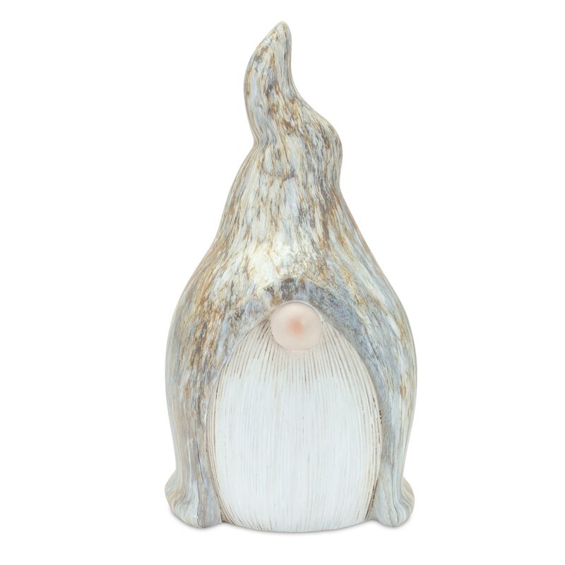 Modern Terra Cotta Gnome Figurine With Marble Finish (Set of 2)