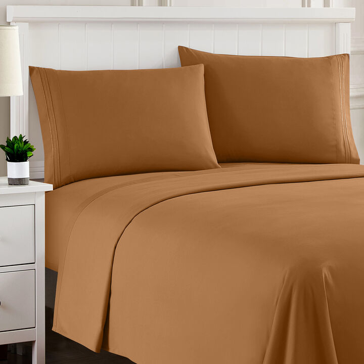 5 Piece Sheet Set, Ultra Soft 1800 Series Collection - Split King, Royal Blue
