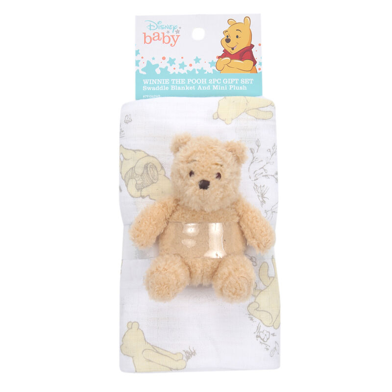 Lambs & Ivy Disney Baby Winnie the Pooh Swaddle Blanket & Plush Toy Gift Set