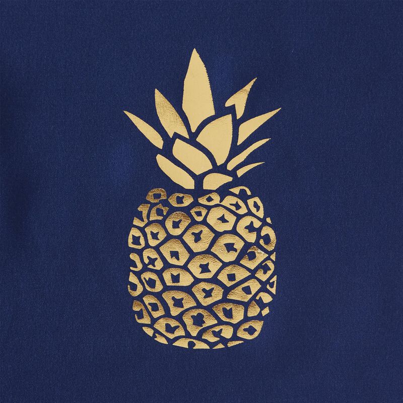 Saturday Knight Ltd Gilded Pineapple Printed Fabric Bath Shower Curtain - 72x72", Blue