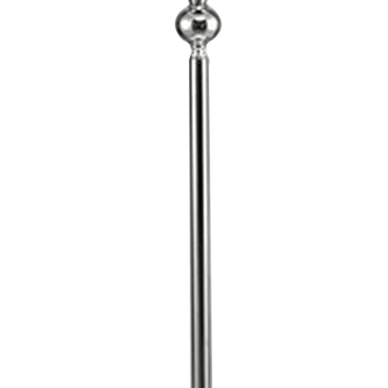 Floor Lamp with Metal Frame and Crystal Accent, White-Benzara
