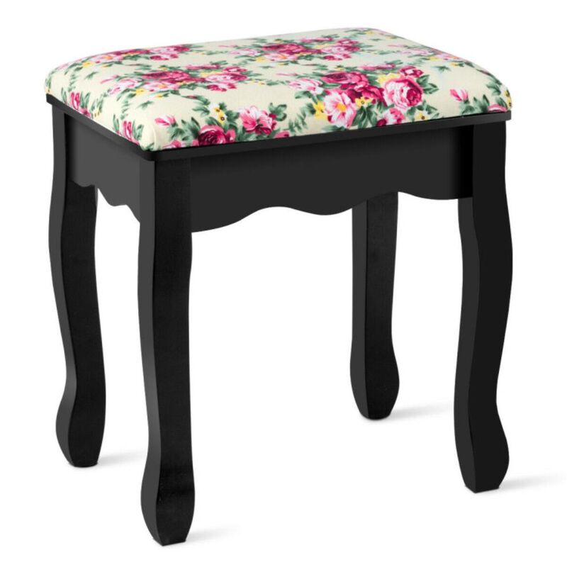 Hivvago Makeup Vanity Table Set Girls Dressing Table with Drawers Oval Mirror