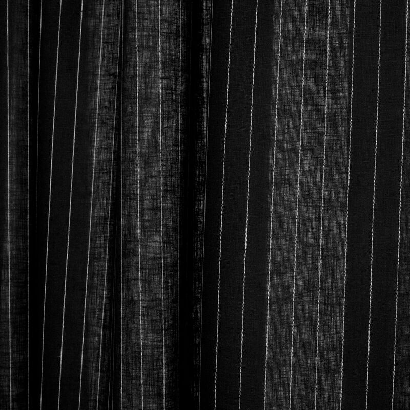 Solino Home 100% Pure Linen Pinstripe Curtain for Thanksgiving, Christmas