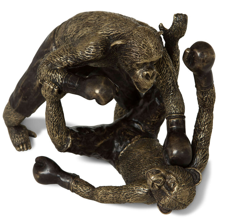 Brass Sparring Chimpanzees