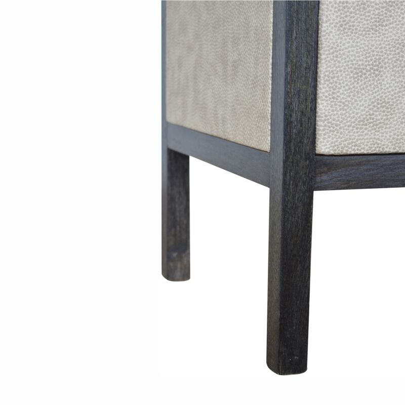 Artisan Furniture Solid Wood  Faux Leather Nightstand