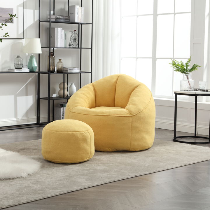 Merax Bean Bag Sofa Accent Chair with Footrest