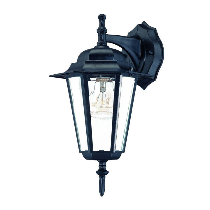 Hivvago Matte Black Glass Hanging Lantern Wall Light