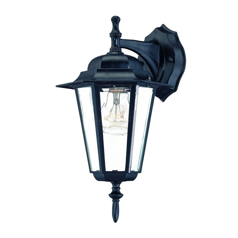 Hivvago Matte Black Glass Hanging Lantern Wall Light