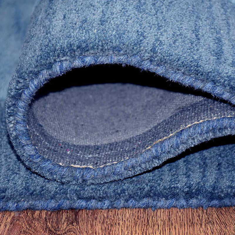 RUGSOTIC CARPETS HAND TUFTED WOOL ECO-FRIENDLY AREA RUGS  - 8'x11', Rectangle Shape, Blue, Contemporary Modern Design, High Pile Thick Handmade Area Rugs for Living Room, Bed Room (K00201)