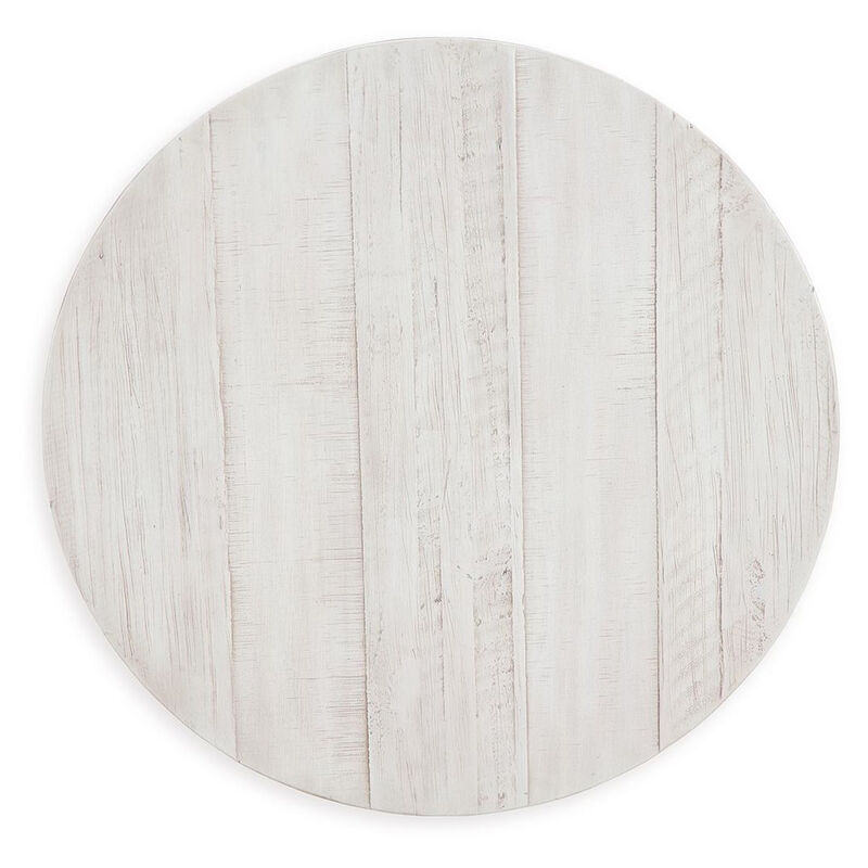 Linie Round Side End Table, Rustic Posts, 24 Inch White Pine Wood - Benzara