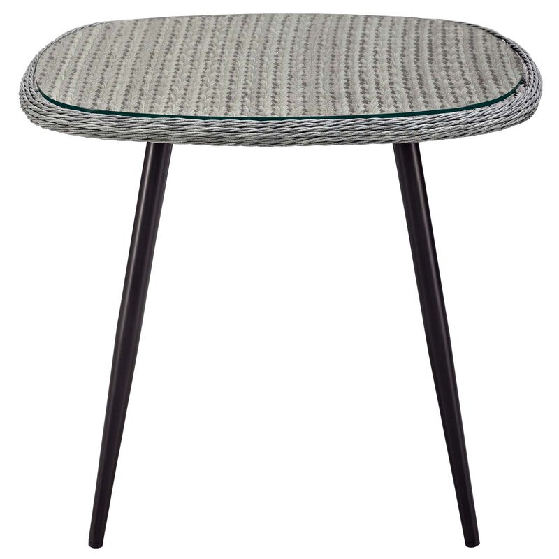 Endeavor 3 Piece Outdoor Patio Wicker Rattan Dining Set - Gray Gray