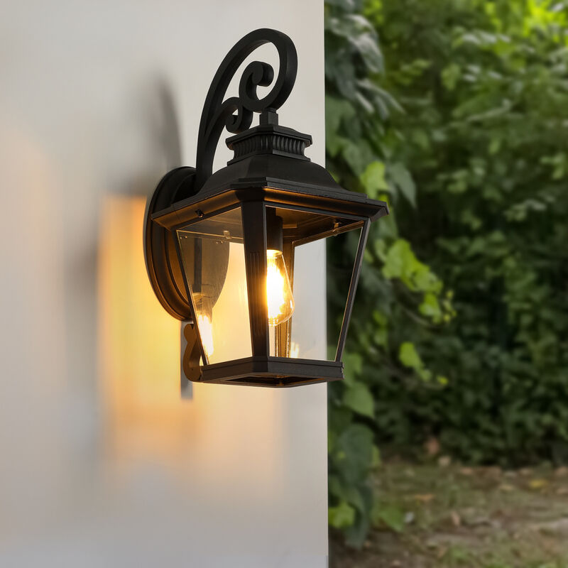 Large Outdoor Wall Sconce Lights With Clear Glass