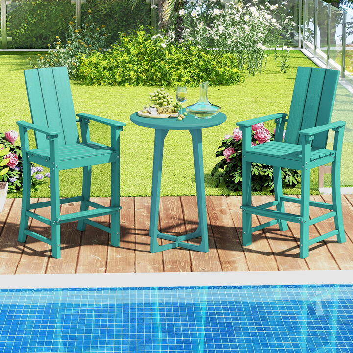 Adirondack Outdoor Bar Stool with Ergonomic Backrest – Comfortable Patio Seating